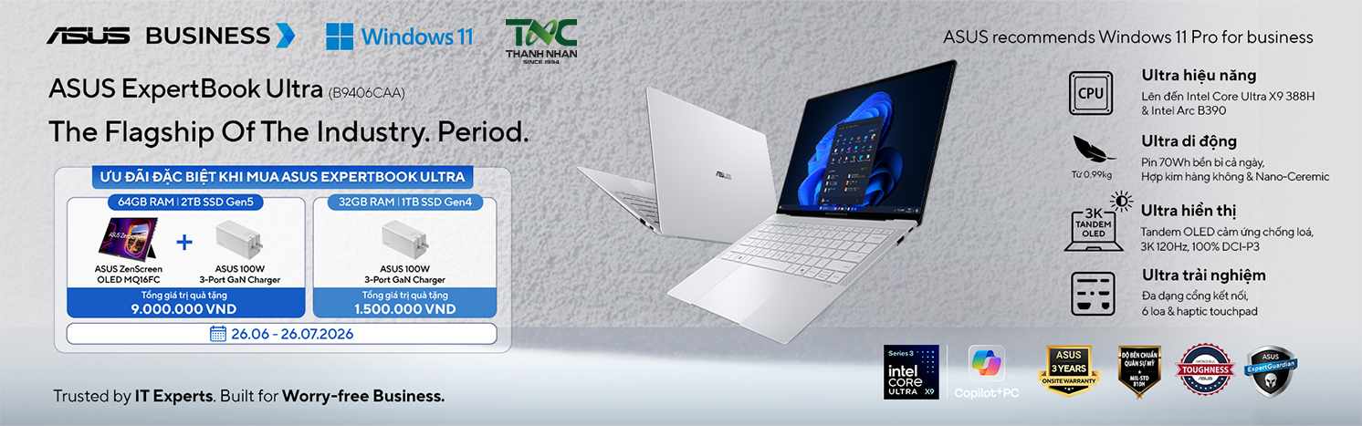 SỞ HỮU ASUS EXPERTBOOK ULTRA - NHẬN GÓI QUÀ TẶNG