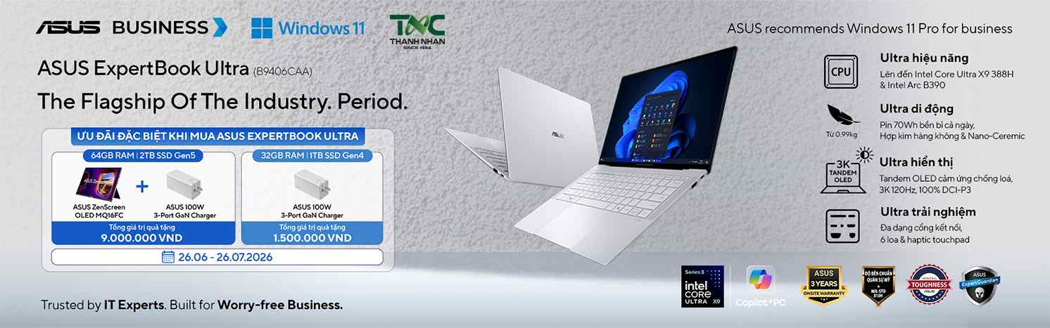 SỞ HỮU ASUS EXPERTBOOK ULTRA - NHẬN GÓI QUÀ TẶNG