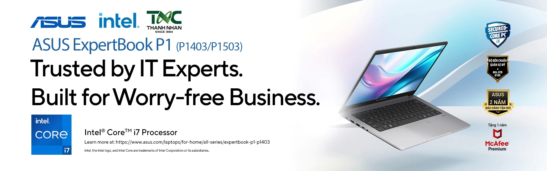Worry-free Business cùng ASUS ExpertBook P1