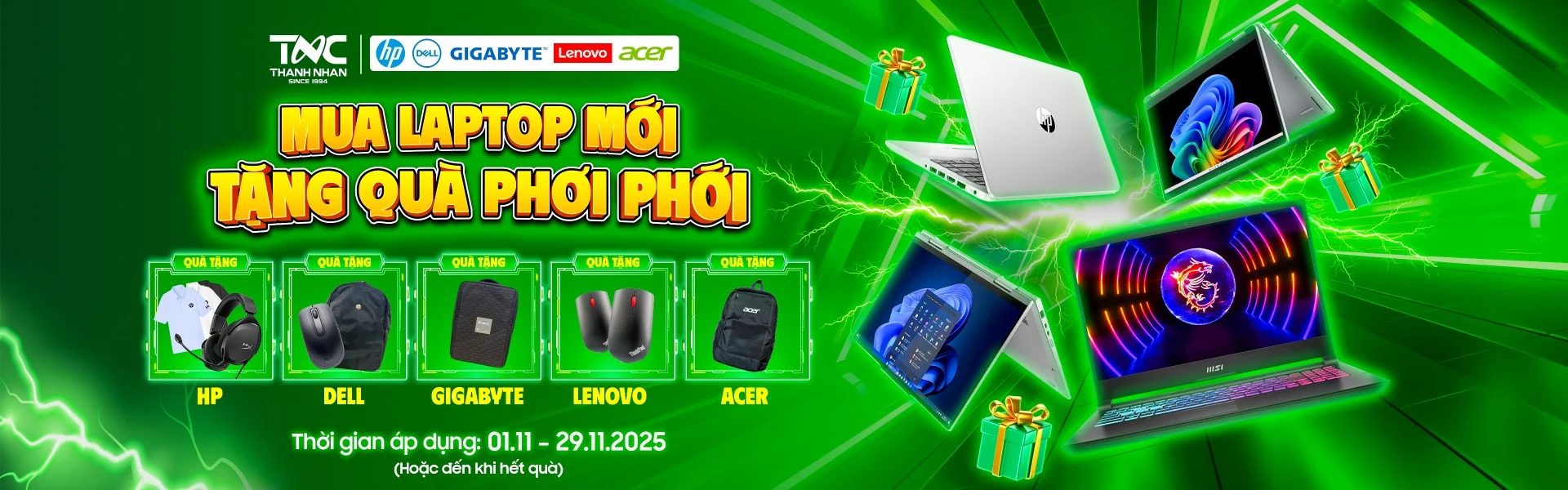 MUA LAPTOP MỚI - TẶNG QUÀ PHƠI PHỚI