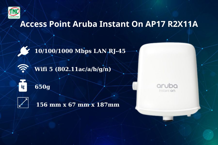 Access Point Aruba Instant On AP17 R2X11A (chưa kèm nguồn) - (1167 Mbps/ Wifi 5/ 2.4/5 GHz)	