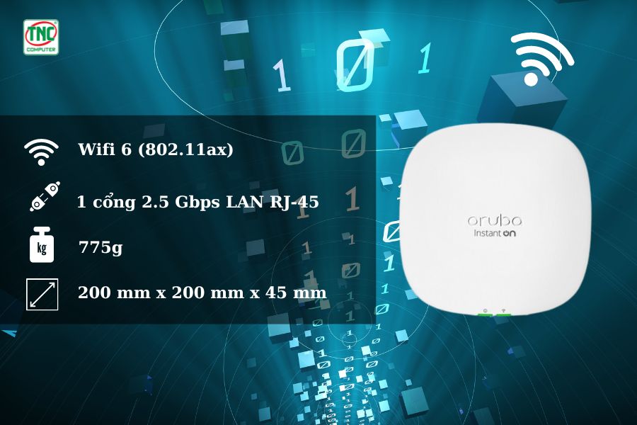 Access Point Aruba Instant On AP25 R9B28A được thiết kế hiện đại, tinh tế