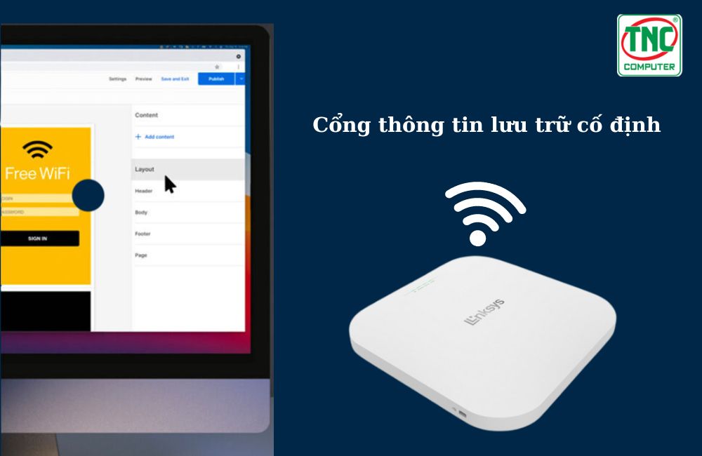 Access Point Linksys LAPAX3600C có cổng kết nối cố định