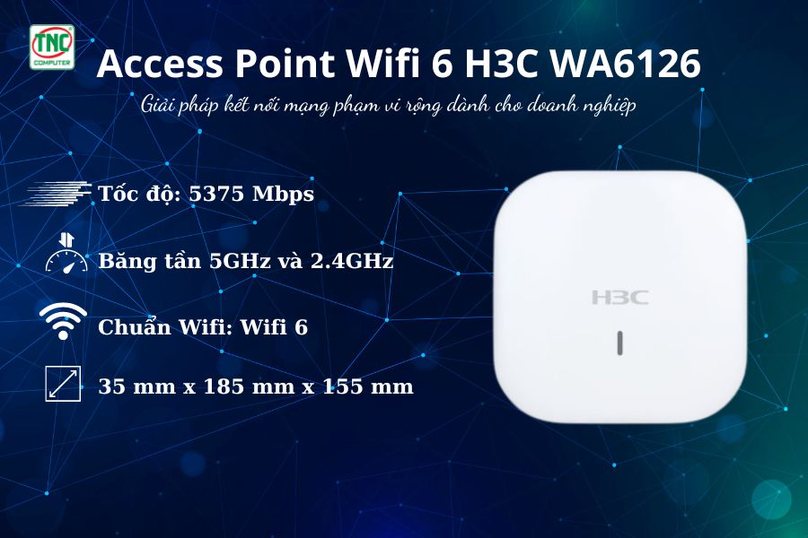 Access Point Wifi 6 H3C WA6126 (5375 Mbps / Wifi 6/ 2.4/5 GHz)	