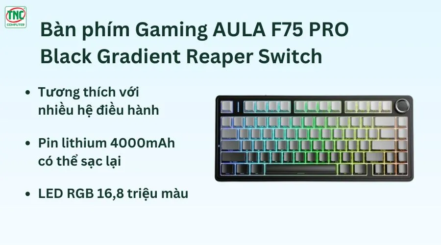 Bàn phím Gaming AULA F75 chính hãng