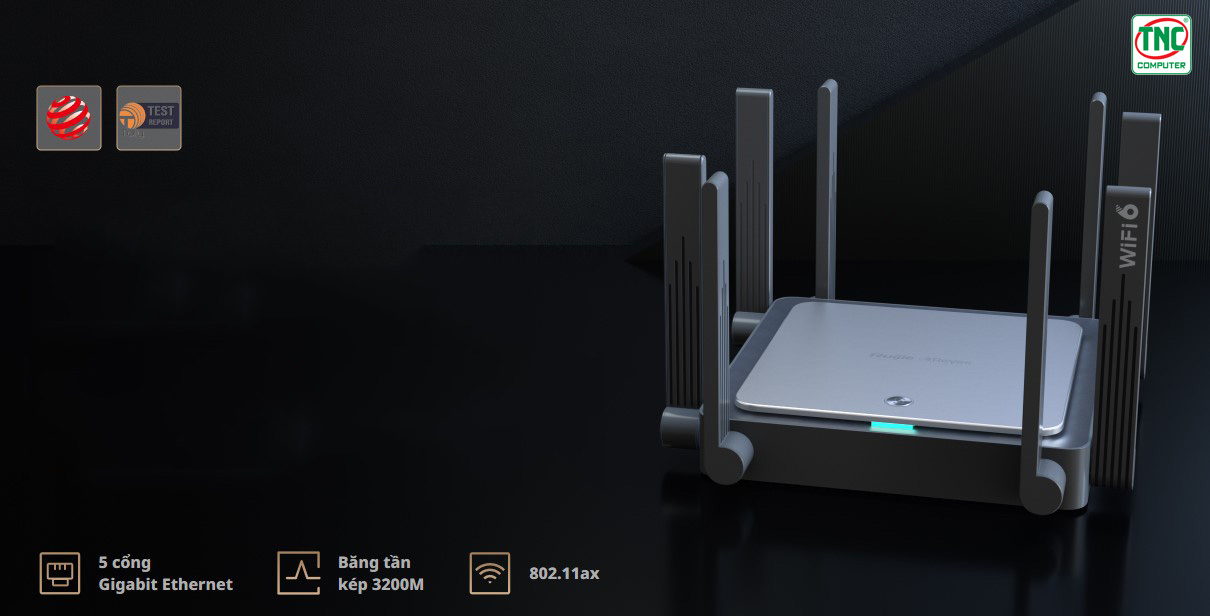 Bộ phát Wifi Ruijie Reyee RG-EW3200GX PRO (3200 Mbps/ Wifi 6/ 2.4/5 GHz)	