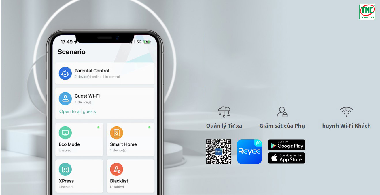 Bộ phát Wifi Ruijie Reyee RG-EW3200GX PRO dễ dàng kiểm soát mạng gia đình
