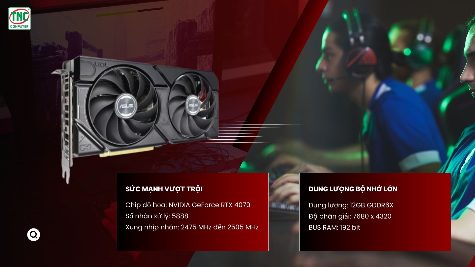 Card Màn Hình ASUS Dual GeForce RTX 4070 EVO 12GB GDDR6X có hiếu suất hoạt động mạnh mẽ, vượt thời gian