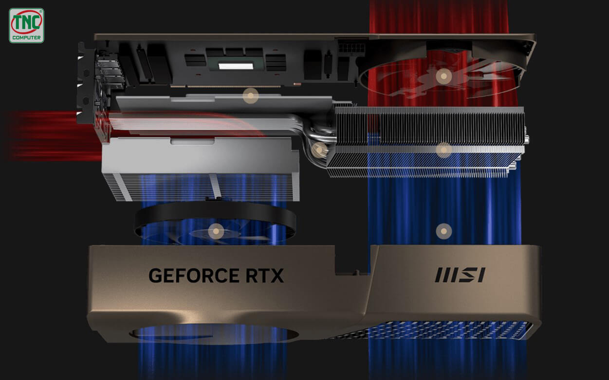 Card Màn Hình MSI GeForce RTX 4080 SUPER 16G EXPERT có hệ thống tản nhiệt chất lượng
