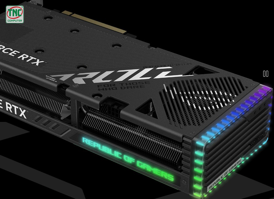 Card Màn Hình ROG Strix GeForce RTX 4060 Ti 8GB GDDR6 OC Edition có hệ thống đèn LED chất lượng