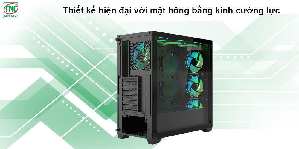 Case máy tính có kính cường lực JETEK CSGO2 Z7 Black