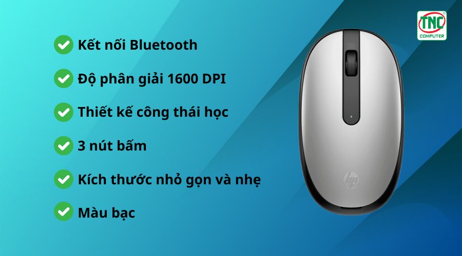 Chuột văn phòng Bluetooth HP 240 43N04AA màu Bạc