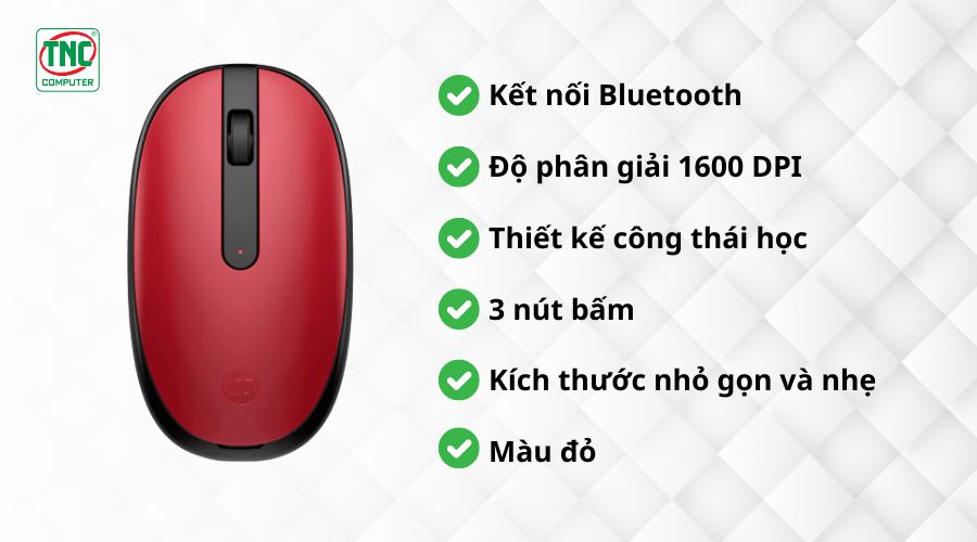 Chuột văn phòng Bluetooth HP 240 43N05AA màu Đỏ