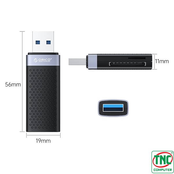 Đầu đọc thẻ nhớ TF/SD USB 3.0 Orico CS2D-A3-BK-EP	