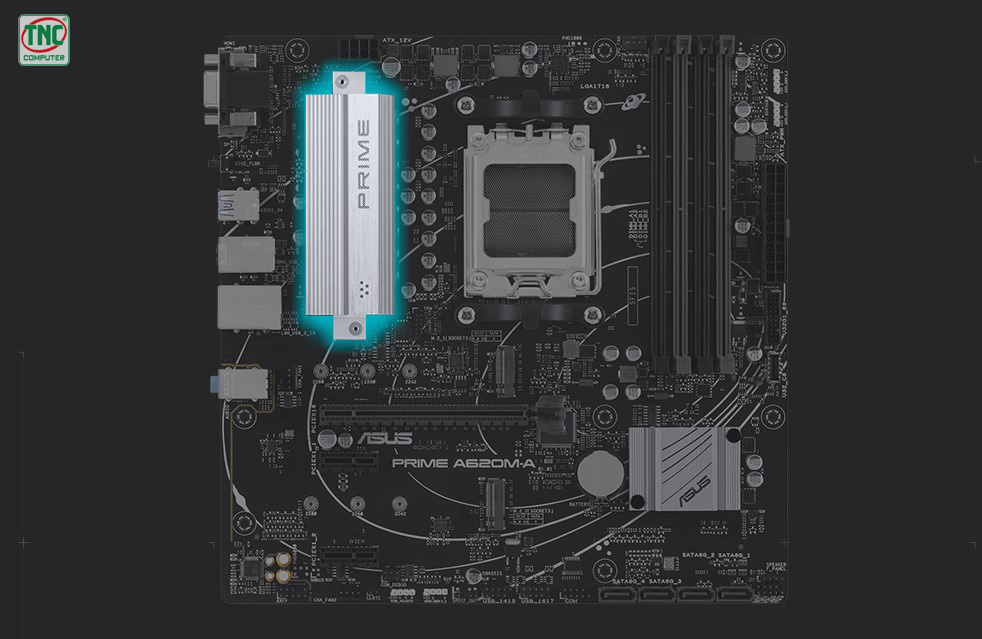 Mainboard Asus PRIME A620M-A có hệ thống làm mát hiệu quả