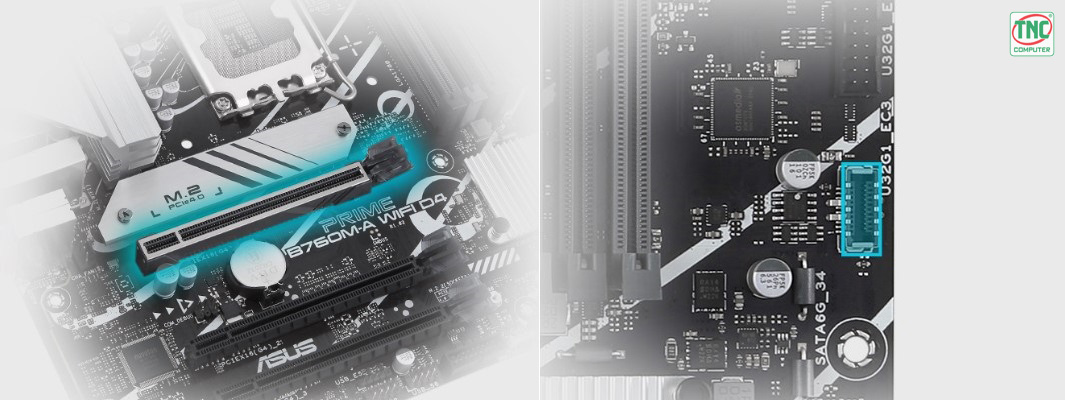Mainboard Asus PRIME B760M-A WIFI sở hữu cổng kết nối đa dạng
