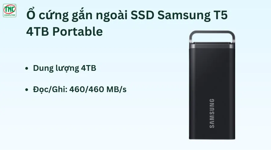 Ổ cứng gắn ngoài SSD Samsung T5 4TB, MU-PH4T0S/WW
