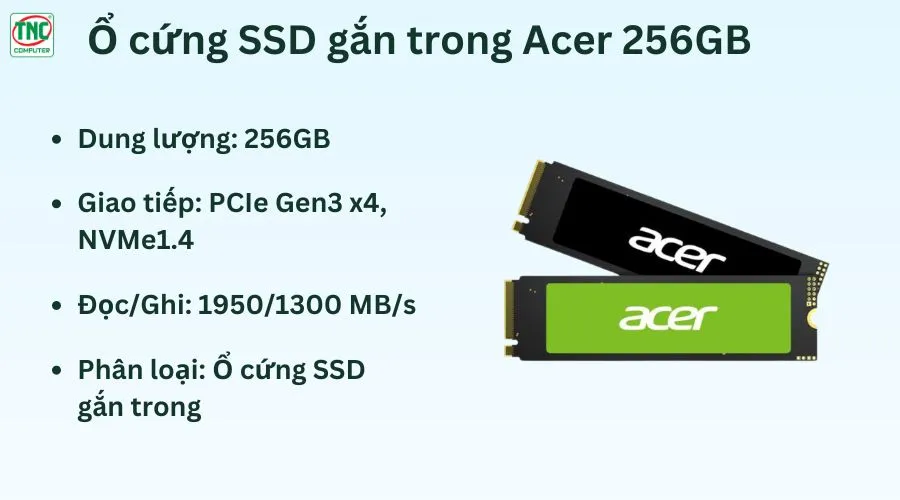 Ổ cứng SSD gắn trong Acer 256GB FA100 PCIe Gen3 x4 NVMe