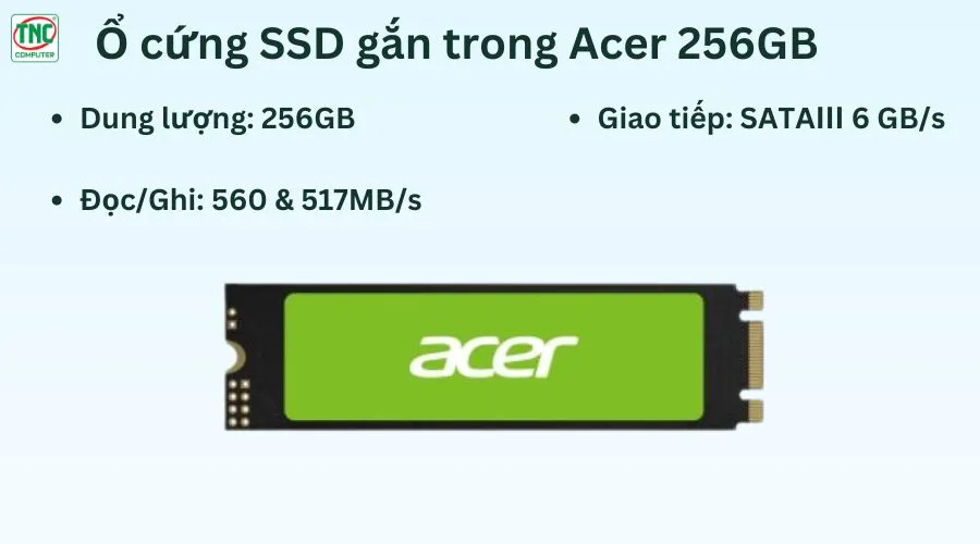 Ổ cứng SSD gắn trong Acer 256GB RE100 SATA M.2 2280
