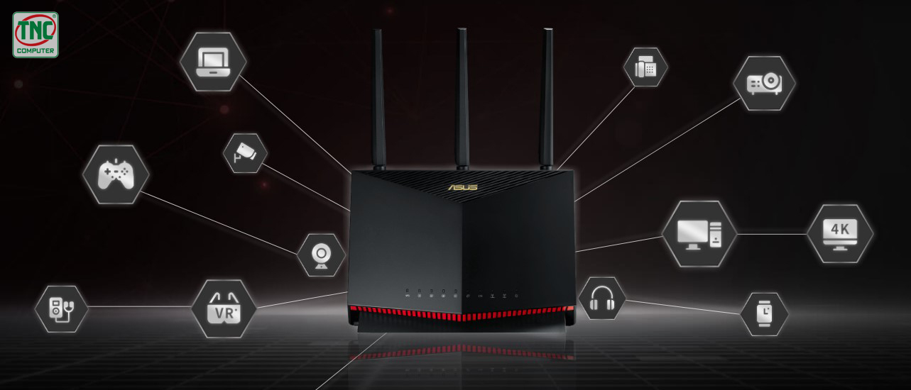 Router Asus RT-AX86 PRO (5665 Mbps/ Wifi 6/ 2.4/5 GHz)	có hiệu suất hoạt động mạnh mẽ