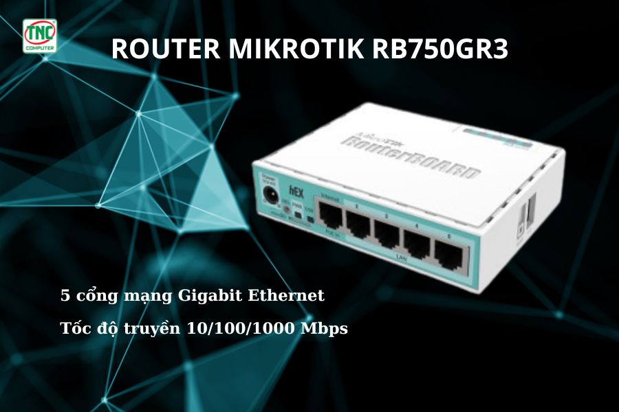 Router MikroTik RB750Gr3 (5 port/ 10/100/1000 Mbps)	
