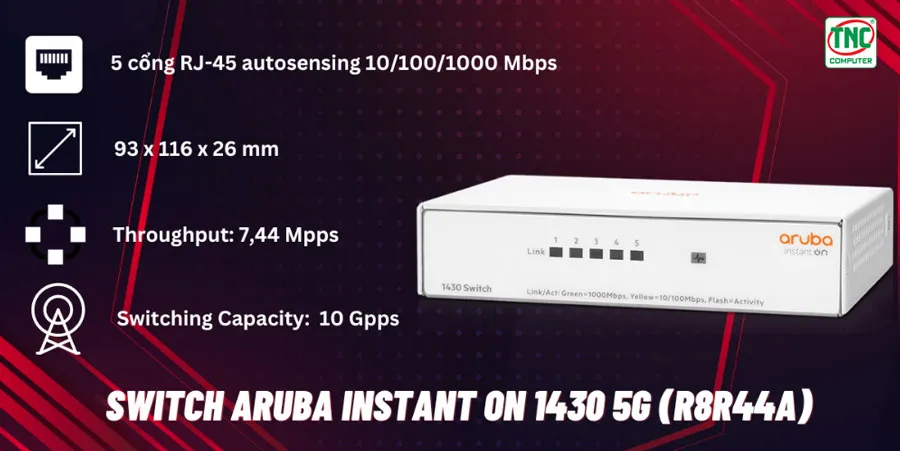Switch Aruba Instant On 1430 5G Switch R8R44A