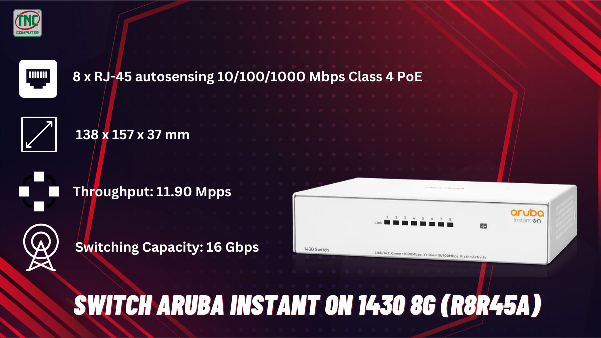Switch Aruba Instant On 1430-8G R8R45A