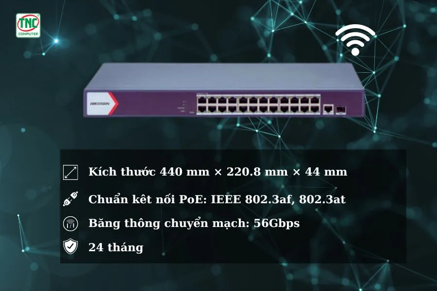 Switch PoE HIKVISION DS-3E1526P-EI/M có thiết kế tinh tế, hiện đại