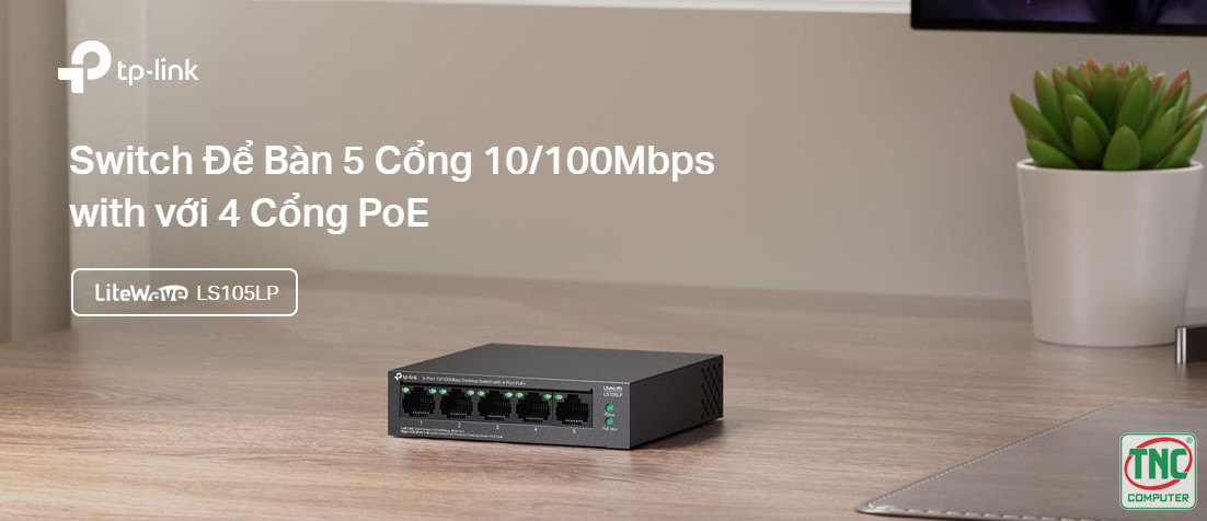 Switch PoE TP-Link LS105LP (5 port/ 10/100 Mbps)	