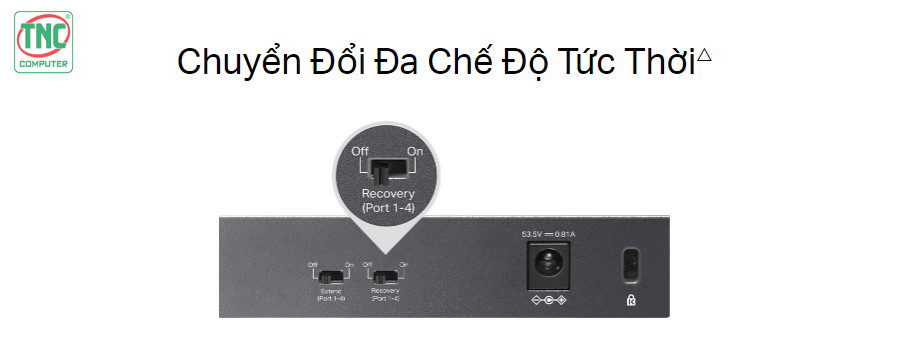 Switch PoE TP-Link LS105LP sở hữu đa chế độ 