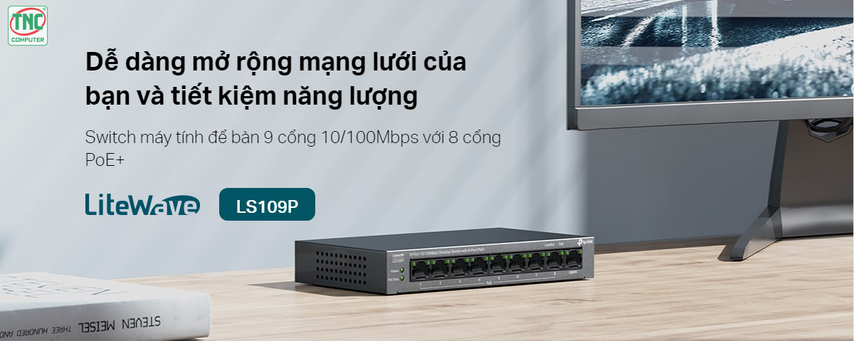 Switch PoE TP-Link LS109P (9 port/ 10/100 Mbps)	