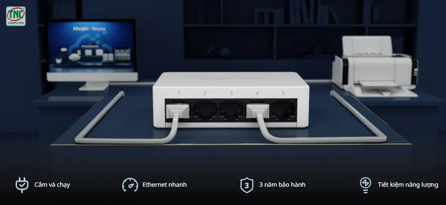 Switch Ruijie RG-ES05G-L (5 port/ 10/100/1000 Mbps/ Unmanaged)	
