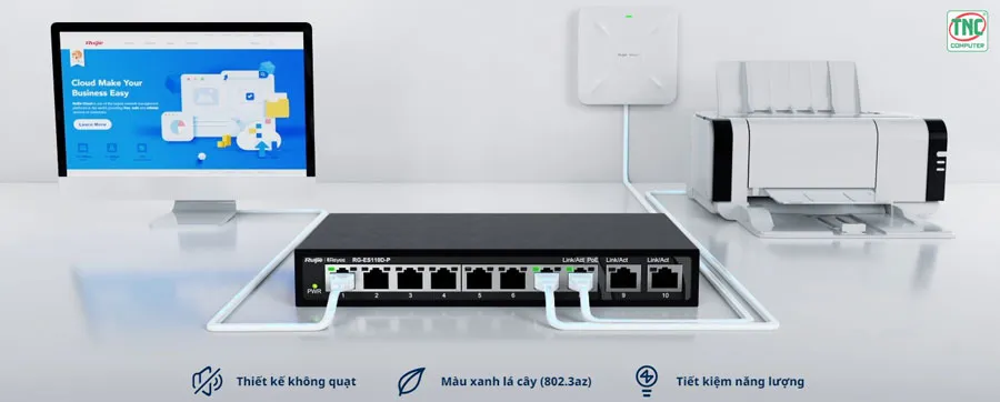 Switch Ruijie RG-ES124GD có độ tin cậy và tính ổn định cao