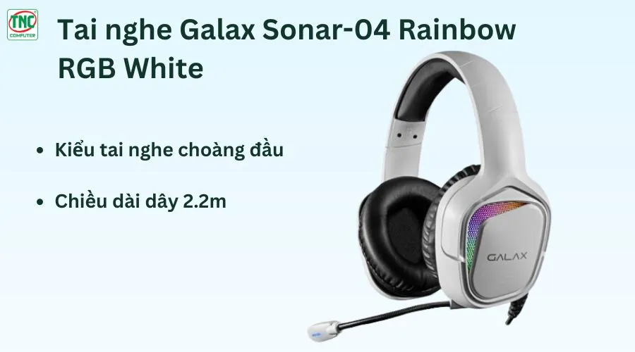 Tai nghe Galax Sonar-04 Rainbow RGB White HGS045CSRGBW0