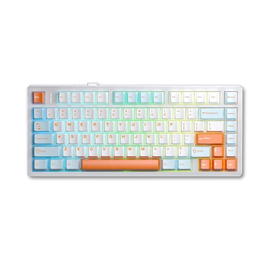 Bàn phím cơ Aula M75 Xanh, Trắng, Cam Purple Fire V2 Switch