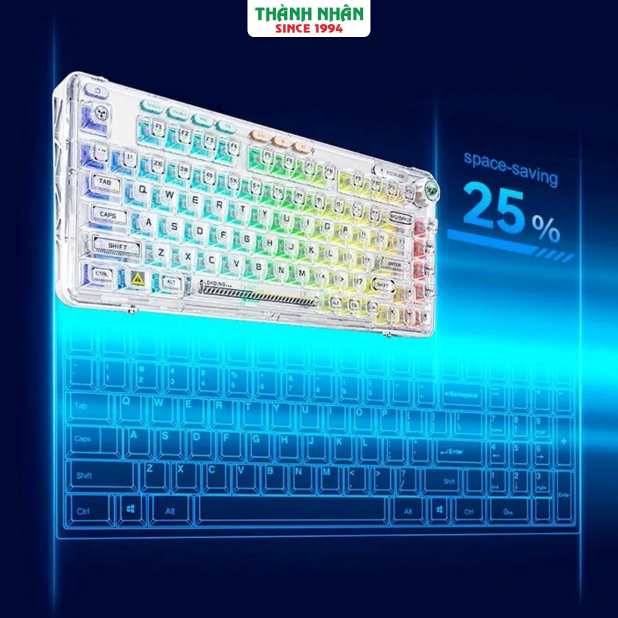 Bàn phím cơ Gaming 3 Mode AULA F81 Crystal Switch Purple