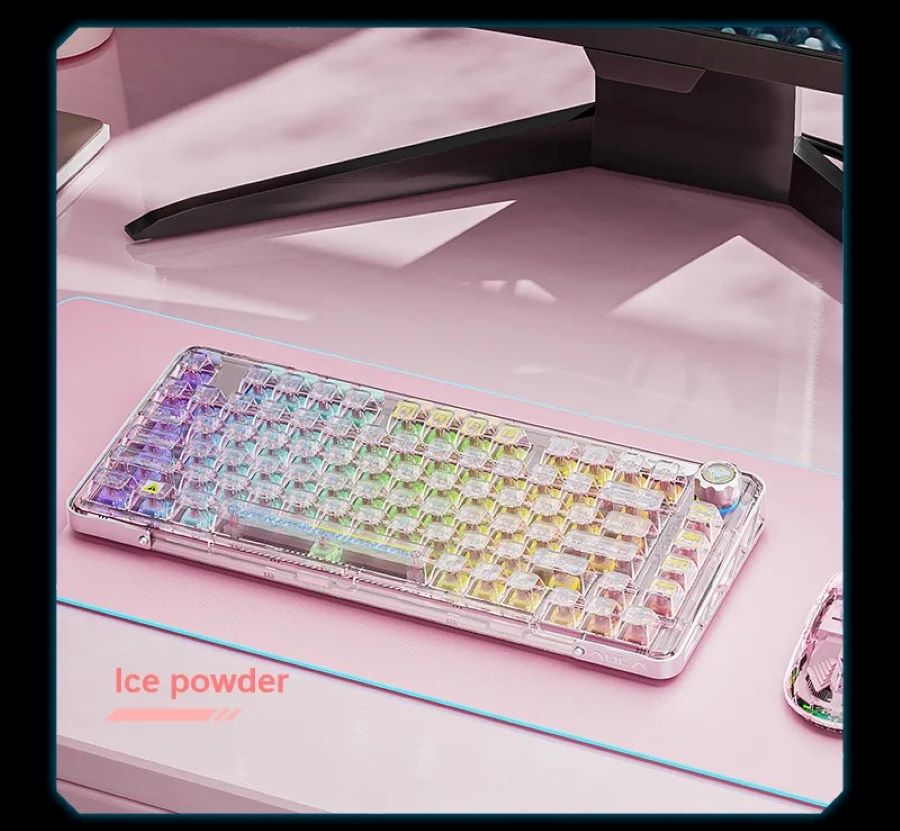 Bàn phím cơ Gaming 3 Mode AULA F81 Ice Soul switch Pink