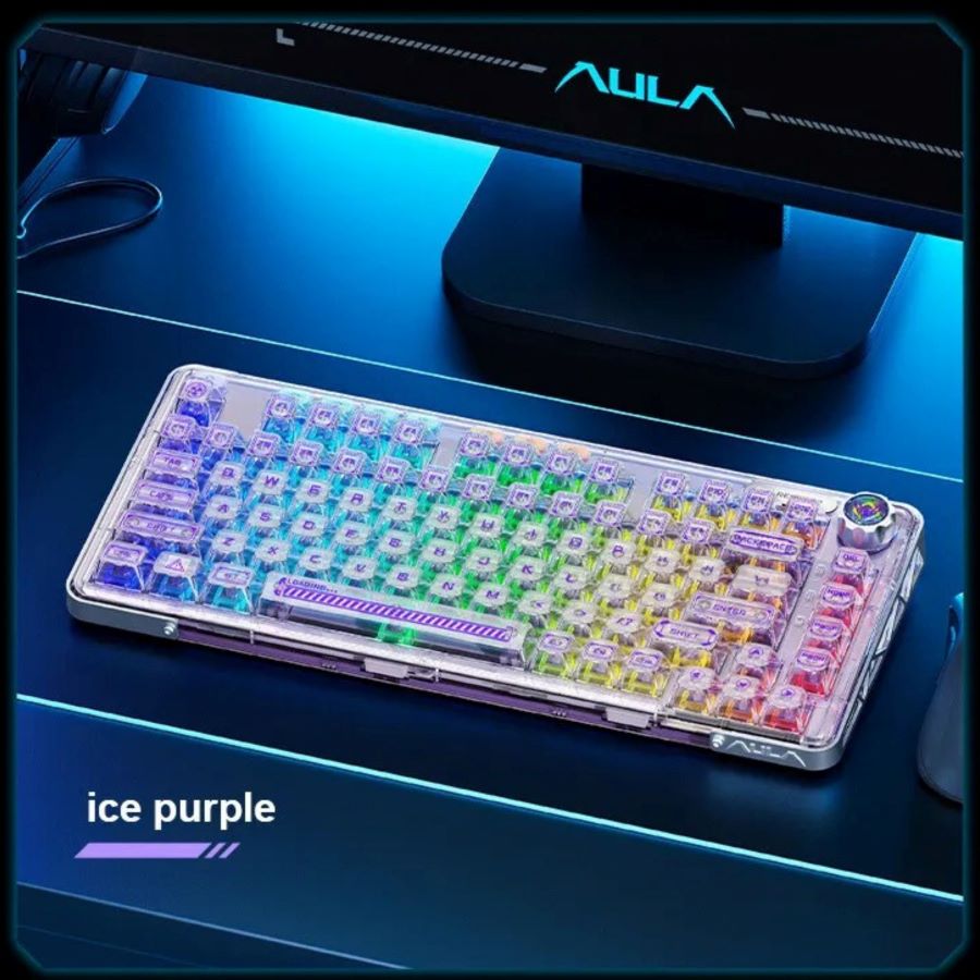 Bàn phím cơ Gaming 3 Mode AULA F81 Ice Soul switch Purple