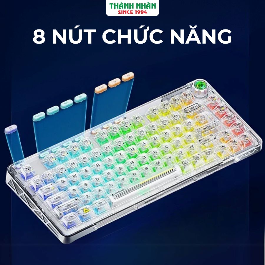 Bàn phím cơ Gaming 3 Mode AULA F81 Ice Soul switch White