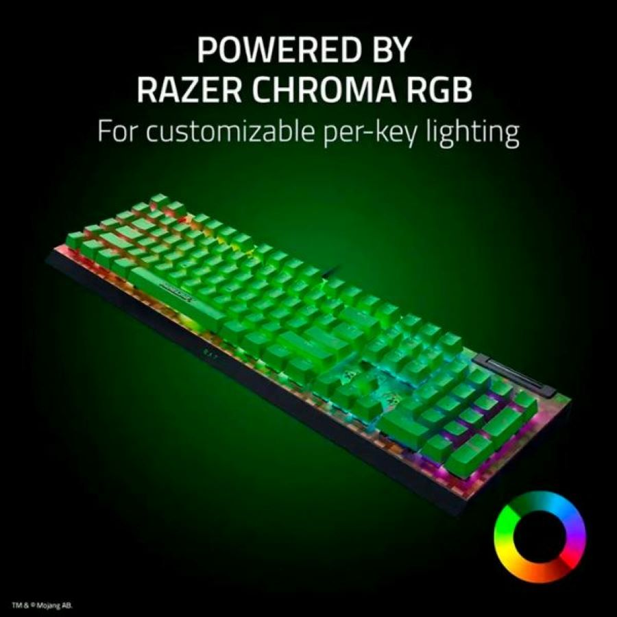 Bàn phím cơ Razer BlackWidow V4 X Minecraft Edition Green Switch RZ03-04704100-R3M1