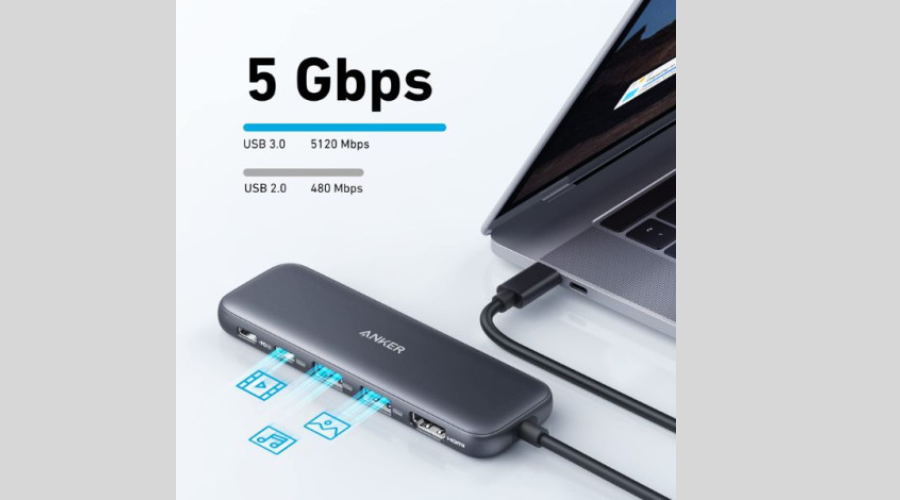 Với tốc độ 5Gbps, Anker A8355H11 cho phép truyền tải dữ liệu nhanh chóng