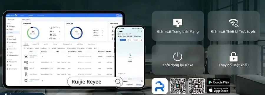 Bộ Phát Wifi AX3000 Ruijie EW3000GX dễ dàng quản lý qua ứng dụng