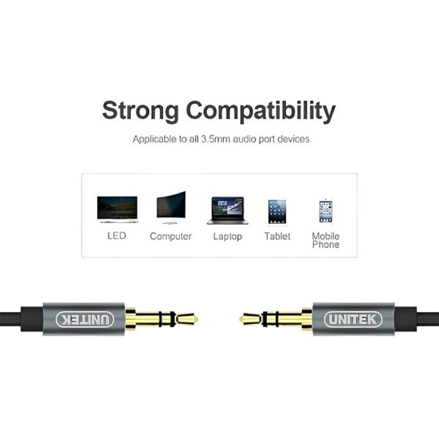 Cáp âm thanh 3.5mm AUX 1m Male to Male Unitek Y-C926ABK