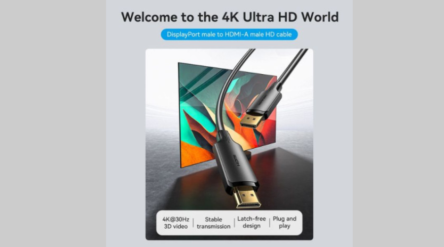 Cáp chuyển đổi hỗ trợ độ phân giải 4K@30Hz