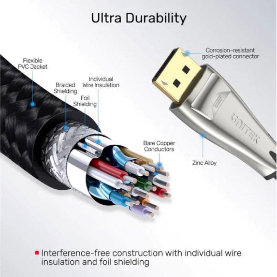 Cáp DisplayPort V1.4 dài 3m 8K60Hz UNITEK C1609BNI