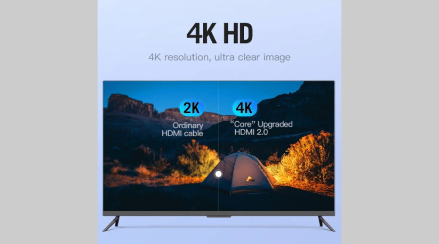 Cáp HDMI 2.0 Flat VENTION hỗ trợ độ phân giải 4K@60Hz