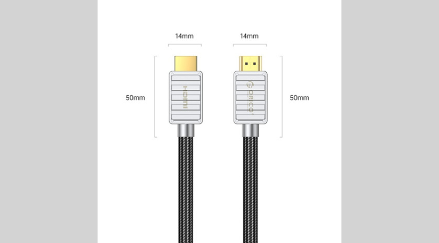 Cáp HDMI 2.0 Orico H8CY-30-BK có thiết kế chắc chắn với đầu cắm mạ vàng 24K
