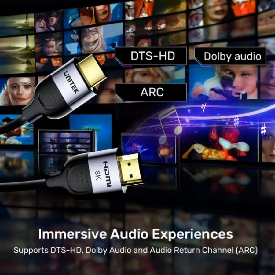 Cáp HDMI 2.1 8K60Hz dài 2m UNITEK C11086GY01-2M