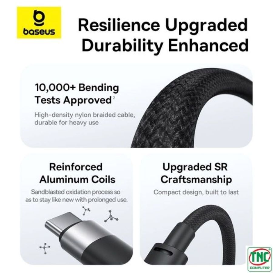 Cáp sạc đa năng 3 in 1 Baseus StarSpeed 100W dài 1.5m Cluster Black P10319900111-02