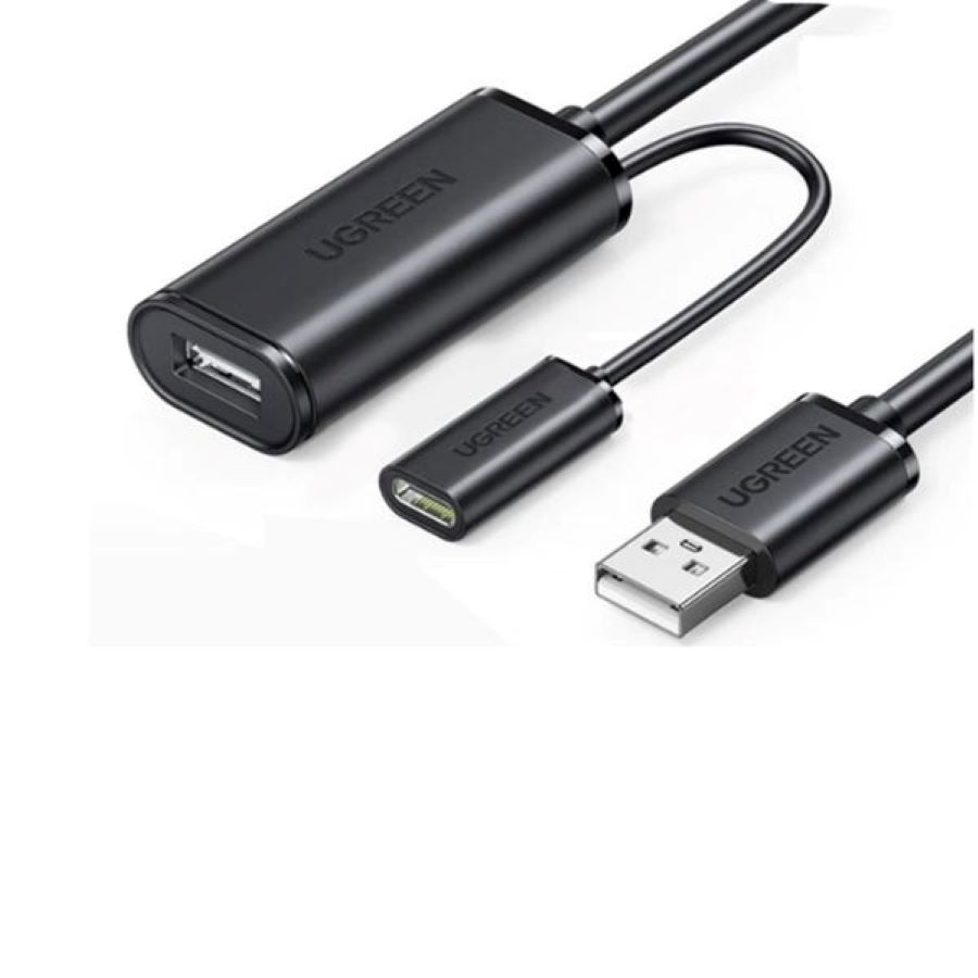 Cáp USB 2.0 nối dài Ugreen 30m 10326 có Chip khuếch đại,trợ nguồn USB-C